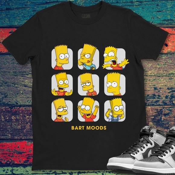 Bart Simpson Moods The Simpson Family Cute Face Unisex Gift T-Shirt Shirt - Picture 1 of 2